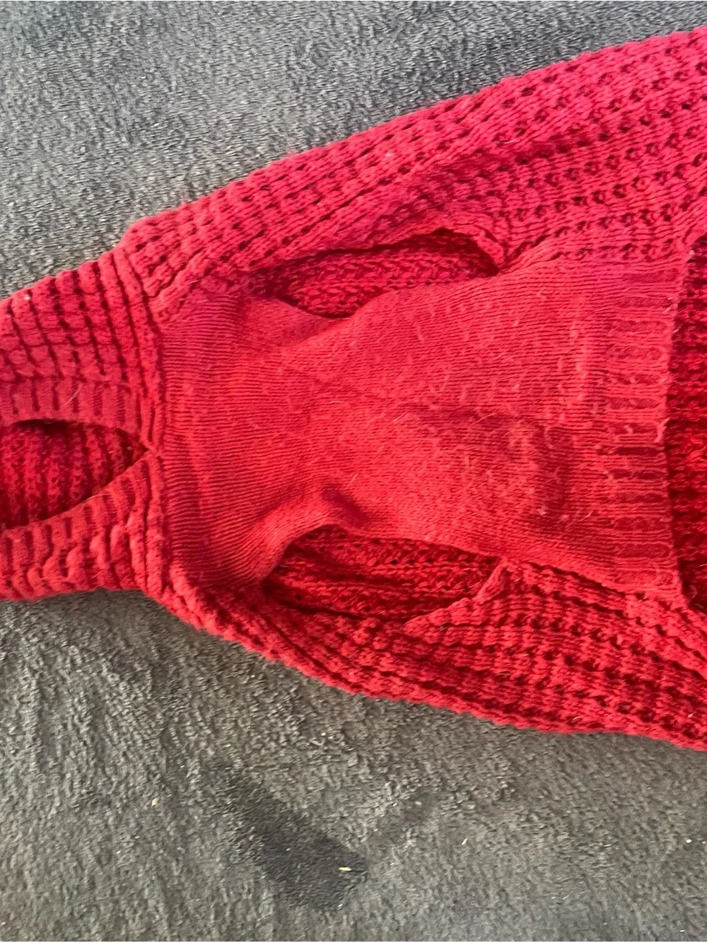 SPOILED Red Waffle Knit Dog Sweater